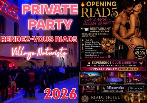 Village Naturiste Cap d'Agde Hôtel Libertin Location Studio Club Riad 5
