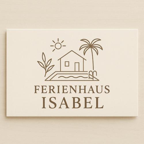 a drawing of a house and a palm tree at Ferienhaus Isabel in Gernrode - Harz