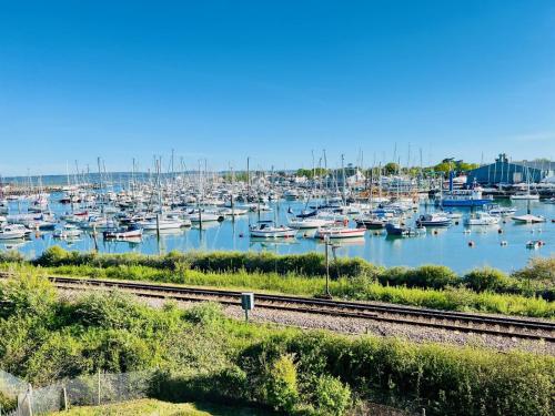 a harbor filled with lots of boats in the water at Island Point Horizon View in Lymington
