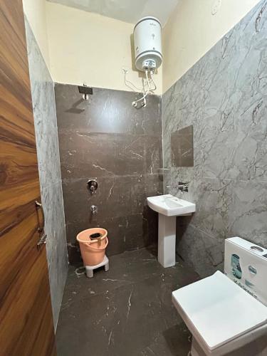 a bathroom with a toilet and a sink at Hotel LD Empire in Amritsar