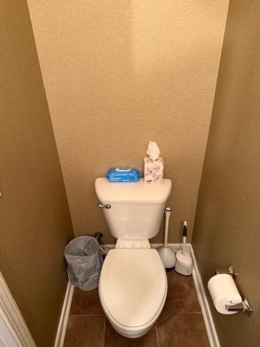 a small bathroom with a toilet in a room at #HycheHoops Final Four Nest in Starkville