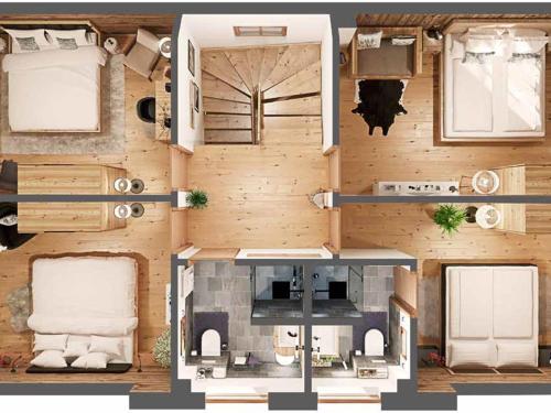 a floor plan of a tiny house with a kitchen at Haus am Wald in Donnersbachwald