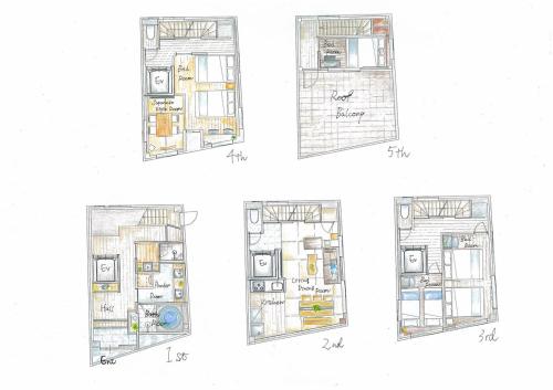 4ldk 5階建EV完備 最寄駅から徒歩5分 難波駅まで電車で10分の和モダンな宿
