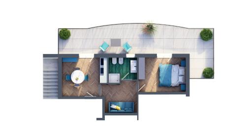 a rendering of a house plan at Residence il Girasole 1 in Alba Adriatica