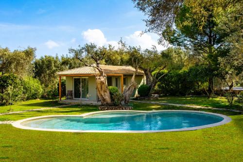 a small pool in the yard of a house at Poly's Villa Lefkada in Lefkada