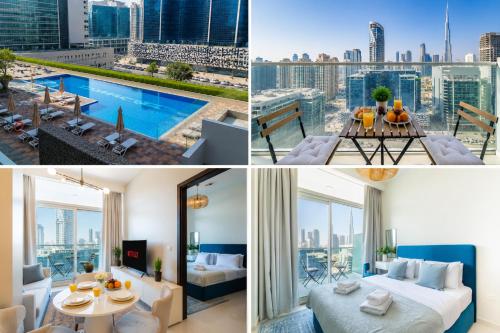 Elegant 1-Bedroom Business Bay, Burj View, Gym & Pool
