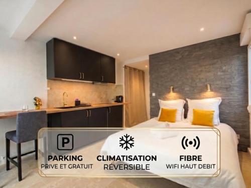 Airkeys Studio 26 - Idéal Couple en Escapade Aix - Cocon lumineux & Déco Soignée en RDC - Parking Privé GRATUIT - 15min à pied Centre Aix & Rotonde - Sciences Po à 2 pas - WIFI HD - CLIM