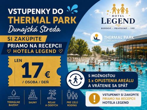 a flyer for a thermal park at a water park at Hotel Legend in Dunajská Streda