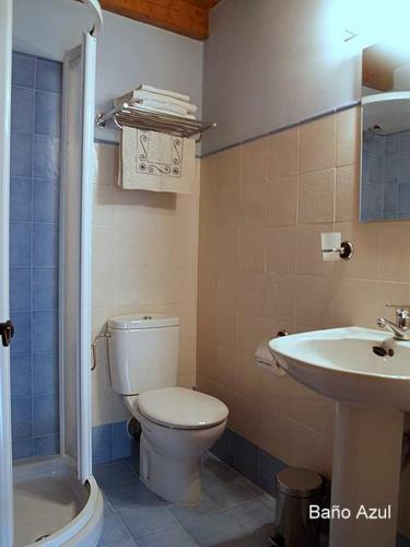 a bathroom with a toilet and a sink at Casa de Pamirandi in Asiego