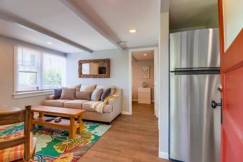 a living room with a couch and a table at Bette's Bungalow in San Diego