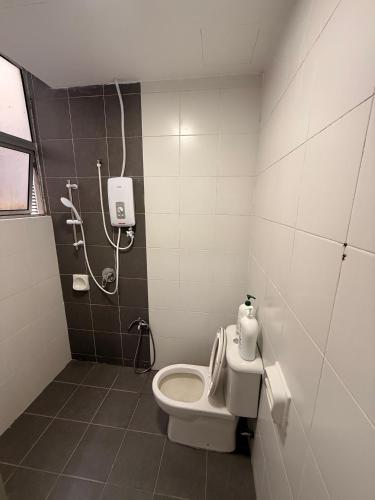 a bathroom with a toilet and a shower at Peace Homestay 2 in Brinchang