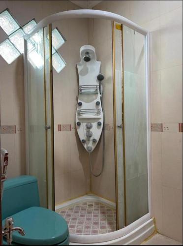 a shower in a bathroom with a sink and a shower at Vila Princess Sentul 7 bedroom Private pool, Billiard, Tenis meja in Babakan Madang