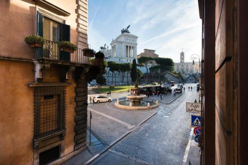 a view of a city street from a building at Vittoriano Suite in Rome