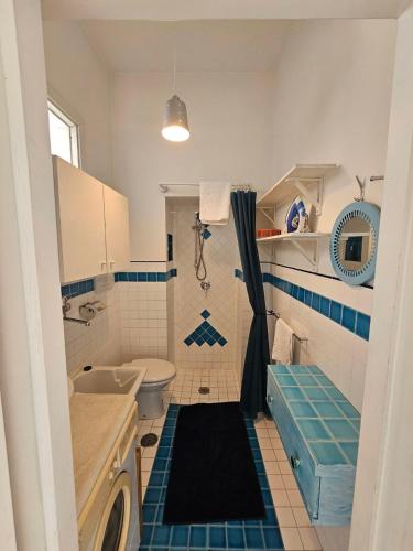a bathroom with a shower and a toilet and a sink at Brasca Amalfi Rosa Canina in Minori