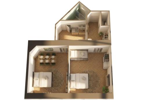 Spacious 2 bedrooms, 2 TVs - T10
