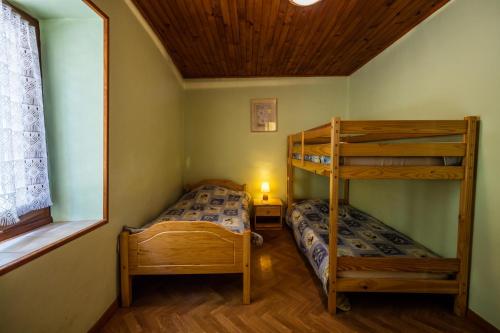 Giường trong phòng chung tại Gîte de Rouayras