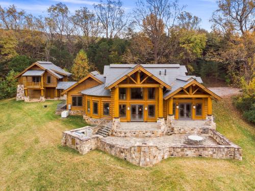 a large wooden house with a large yard at Hamatreya- Panoramic Shenandoah Views in Rileyville