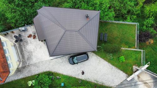an overhead view of a roof of a house with a car at Layal Residence Exclusive 2 Floor House with Terrace in Bihać