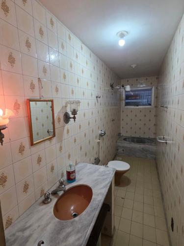 a bathroom with a sink and a toilet at Hospedaria Vitoria in Vitória