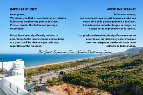 a brochure for the proposed improvements to the beachfront mgm properties at Beachfront Luxury Apartments by NRAS in Arenales del Sol