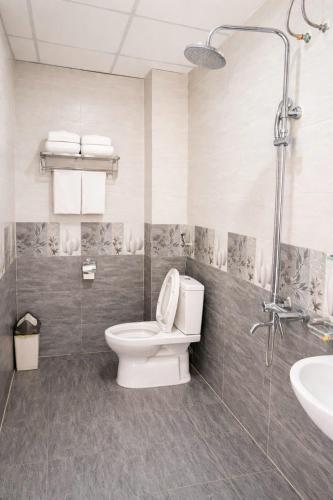 a bathroom with a toilet and a sink at Thao Nguyen Homestay in Phong Nha