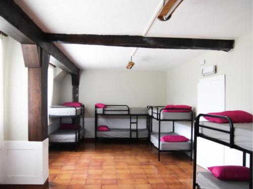 a room with a bunch of bunk beds at Albergue Gerekiz AMAGI, exclusivo peregrinos in Flores