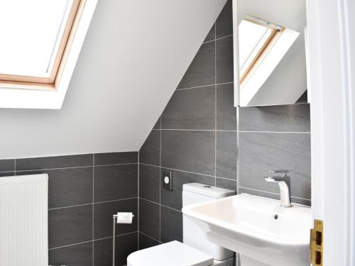 a bathroom with a toilet and a sink at 1 Dalbuaick Farm Cottage in Carrbridge