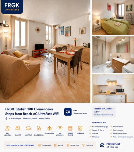 FRGK Stylish 1BR Clemenceau Steps from Beach AC UltraFast WiFi