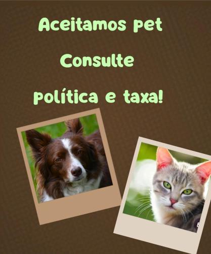 a collage of pictures of a cat and a dog at VELINN Pousada Torre Branca in Monte Verde