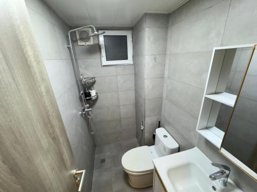 a small bathroom with a toilet and a sink at Araam Retreat Deluxe in Male City
