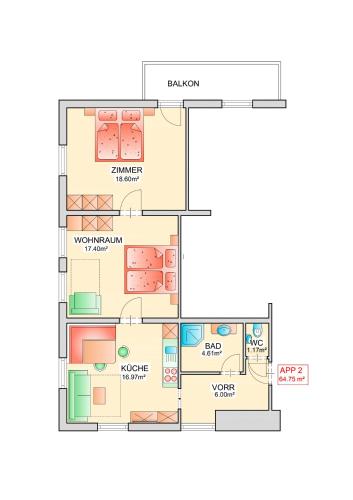 a floor plan of a house at Appartementhaus Renate in Rauris