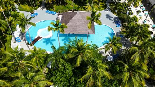 an overhead view of a pool with palm trees at Vista Sol Punta Cana Beach Resort & Spa - All Inclusive in Punta Cana