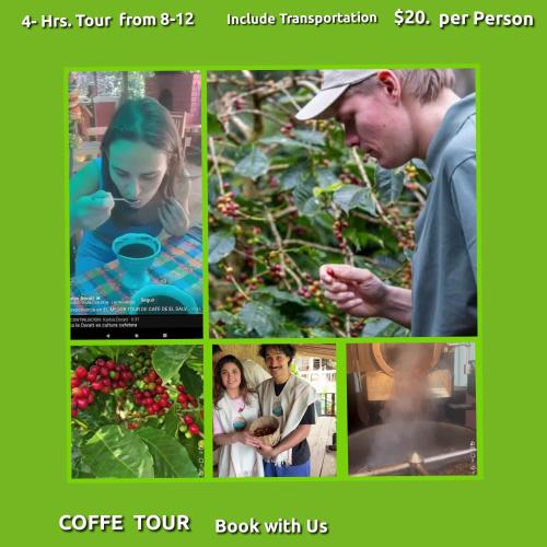 a collage of pictures of people working in a garden at Private Rooms, Dayly Tours , Rental Scooter in Juayúa
