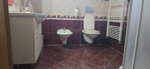 a bathroom with a toilet and a sink at Azul in Bihać