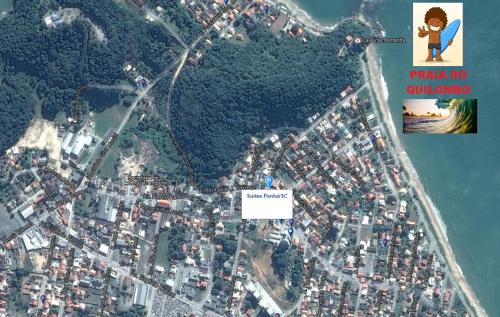 un mapa de una ciudad con casas y coches en Pousada Solar de Penha, en Penha