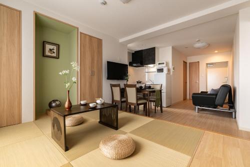 Akino Inn, New Apart ment Hotel, Japanese Style, 2BR with Large Balcony, Private Bath and Separate Toilet, Sleeps 5, 3-Min Walk to Tengachaya St ation, Direct Access to Kansai Airport, Near Namba and Tsutenkaku
