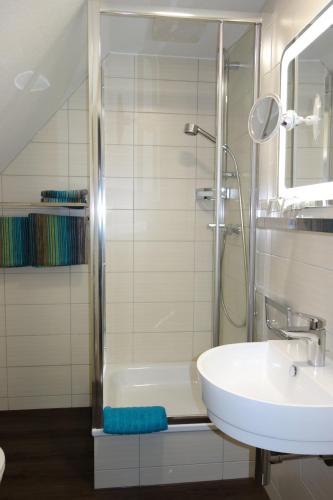 Koupelna v ubytování Hotel Gode Wind