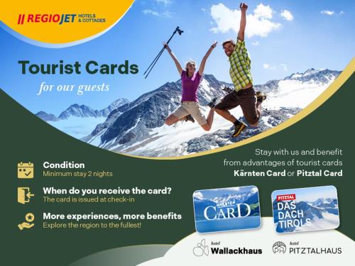 a flyer for tourist cards for our guests at Tieflehner Hof Pitztalhaus Hotel in Sankt Leonhard im Pitztal