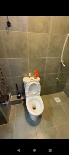a bathroom with a white toilet in a stall at Tembea Stays in Kiambaa