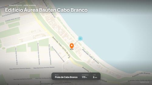 a map of aedia america bitten club barrio at Mahalo Flat Cabo Branco Genius Flats in João Pessoa