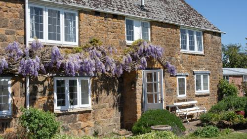 a house with wisteria on the side of it at Priors Mead Cottage in Claydon