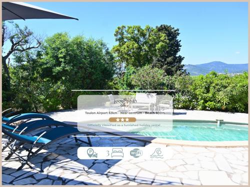 Villa 3 étoiles de 120m2 - vue mer - clim - mer à 600m