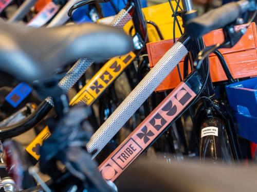 a group of bikes parked next to each other at TRIBE Hotel Den Haag Centraal - Opened December 2025 in The Hague