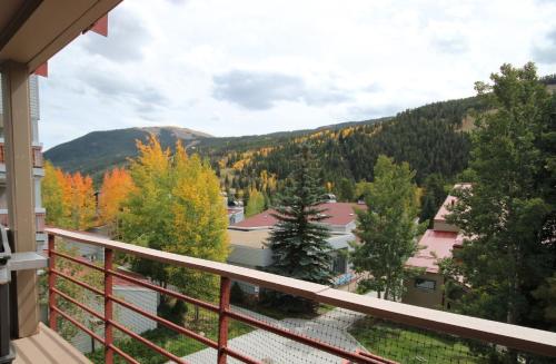 a balcony with a view of a mountain at Ski Run 201 by SummitCove Lodging in Colorado in Keystone