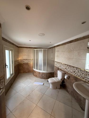 a bathroom with a toilet and a sink at Nile Royale Hotel in Cairo