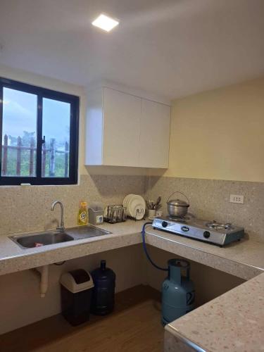 a kitchen with a sink and a counter top at Isla Del Mar Villas in Panglao Island