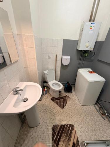 a bathroom with a toilet and a sink at Gengoult 2 in Toul