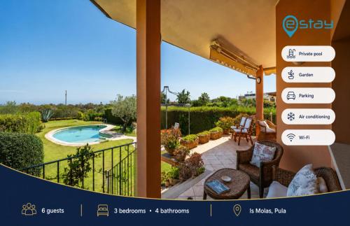 a picture of a balcony of a house with a pool at Estay - Carrubo Oasis - Swimming pool & Garden in Pula