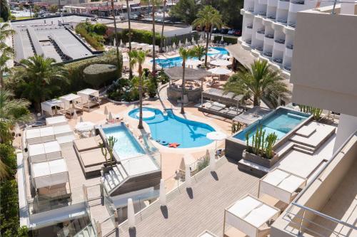 an aerial view of the pool at the resort at Marins Beach Club - Adults Only Hotel in Cala Millor