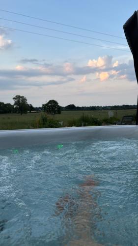 a view of a body of water from a car window at Spenford House 1640 listed house Idilic Location pub walking distance in Shrewsbury